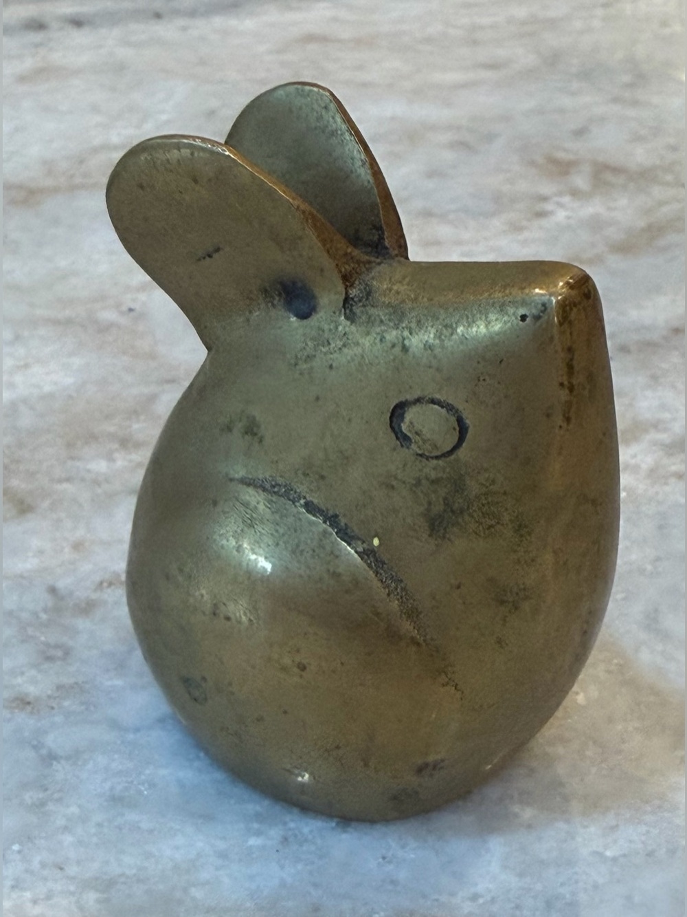 Brass Mouse Figurine Decorative Accent - Gold Finish